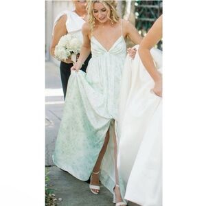 NEW Sachin & Babi Jessica Floral Gown Jade Rose Watercolor Dress Size 6